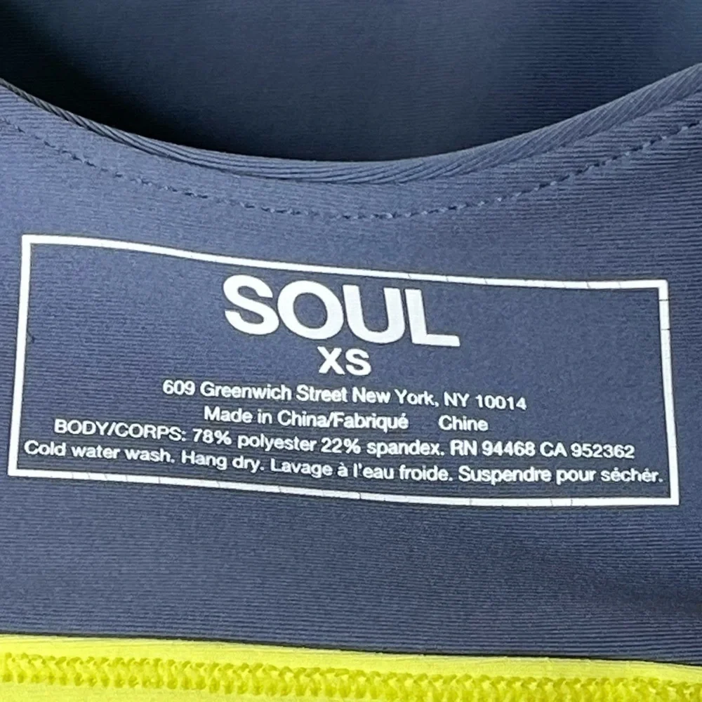 SOUL By Soulcycle Two Tone Podium Cami Sports Bra Neon Details - Picture 5 of 5